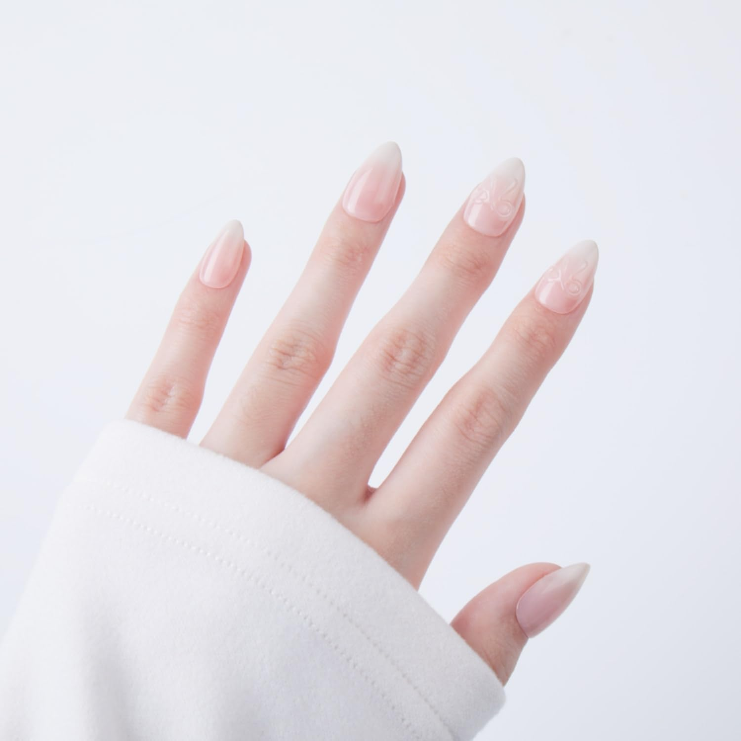 NKA Press-On Nails Kit, 30 Soft Acrylic Nails in 15 Sizes with Nail Glue, Sticky Tabs, Prep Tools & Reusable Case &ndash; Long-Lasting, Salon Look, Ballerina 3D Bow, Short Almond