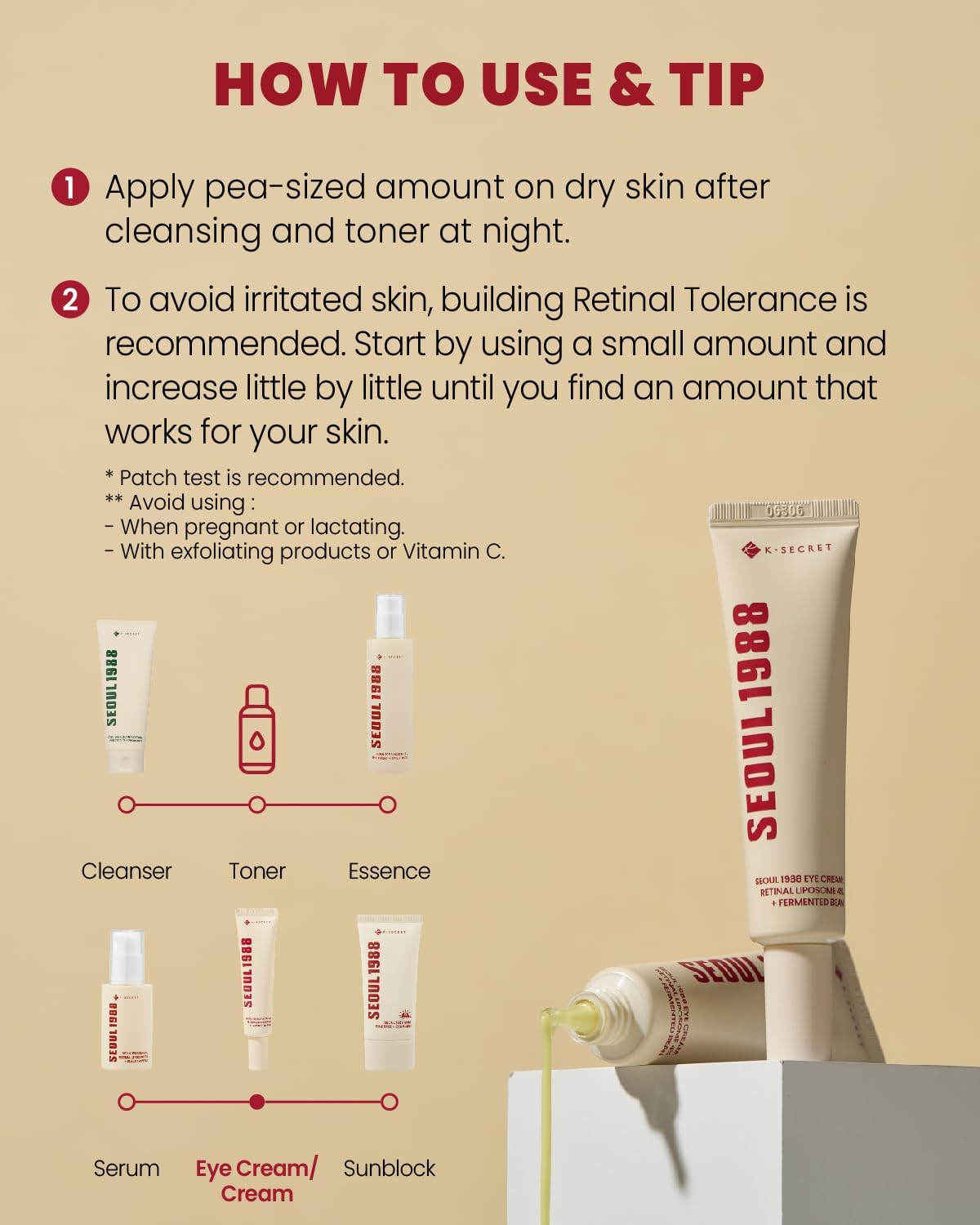 KSECRET SEOUL 1988 Eye Cream : Retinal Liposome 4% + Fermented Bean, 30Ml/1.01 Fl.Oz. image number 5