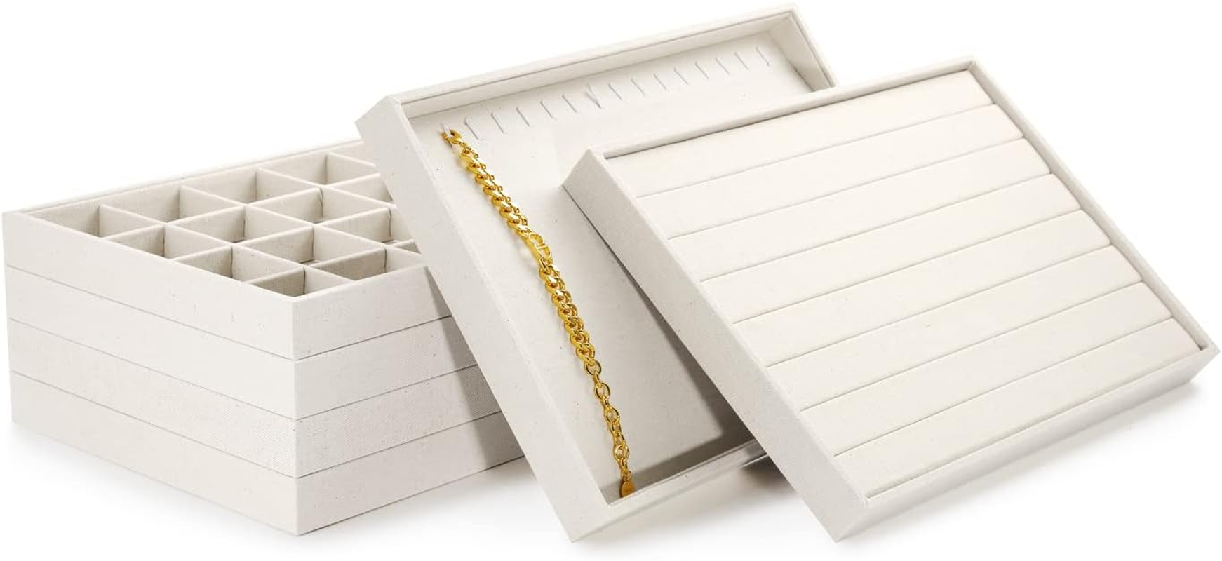 Oirlv Jewellery Organiser Tray Stackable Jewellery Tray for Necklace Pendant Long Chain Display and Organiser image number 2