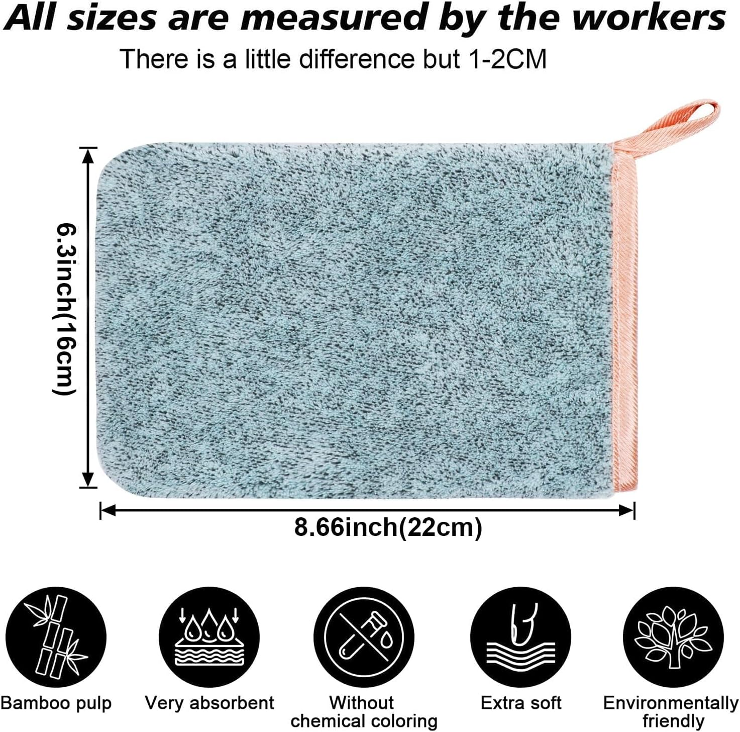 6 Pack Microfiber Body Wash Mitts, 6&times;8 Inch Super Absorbent & Soft Face Mitten, Coral Fleece Body Cleansing Bath Spa Cloth, Reusable Makeup Remover Mitt Gloves, 6 Colors (Pink) image number 4