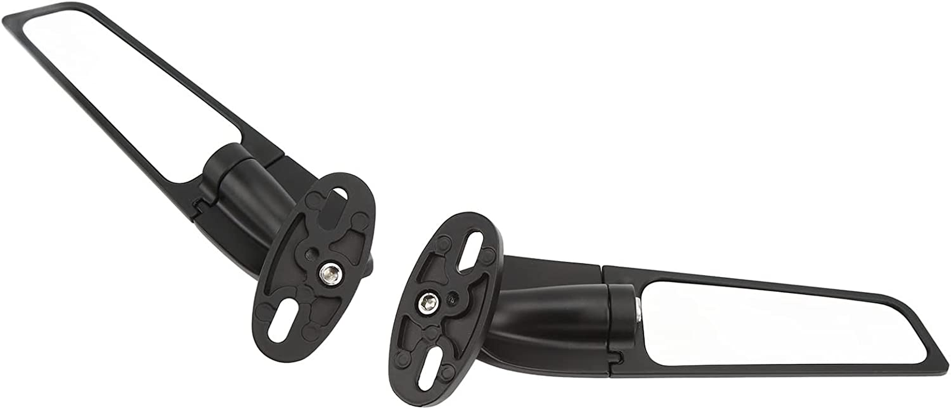 Modified Motorcycle Rearview Mirror Wind Wing, 2Pcs Adjustable Rotating Side Mirrors with Multi Angle, ATV Motorcycle Rearview Mirror Replacement for 250 300 H2 H4 400 650 ZX10R ZX6R ZX-636 image number 2