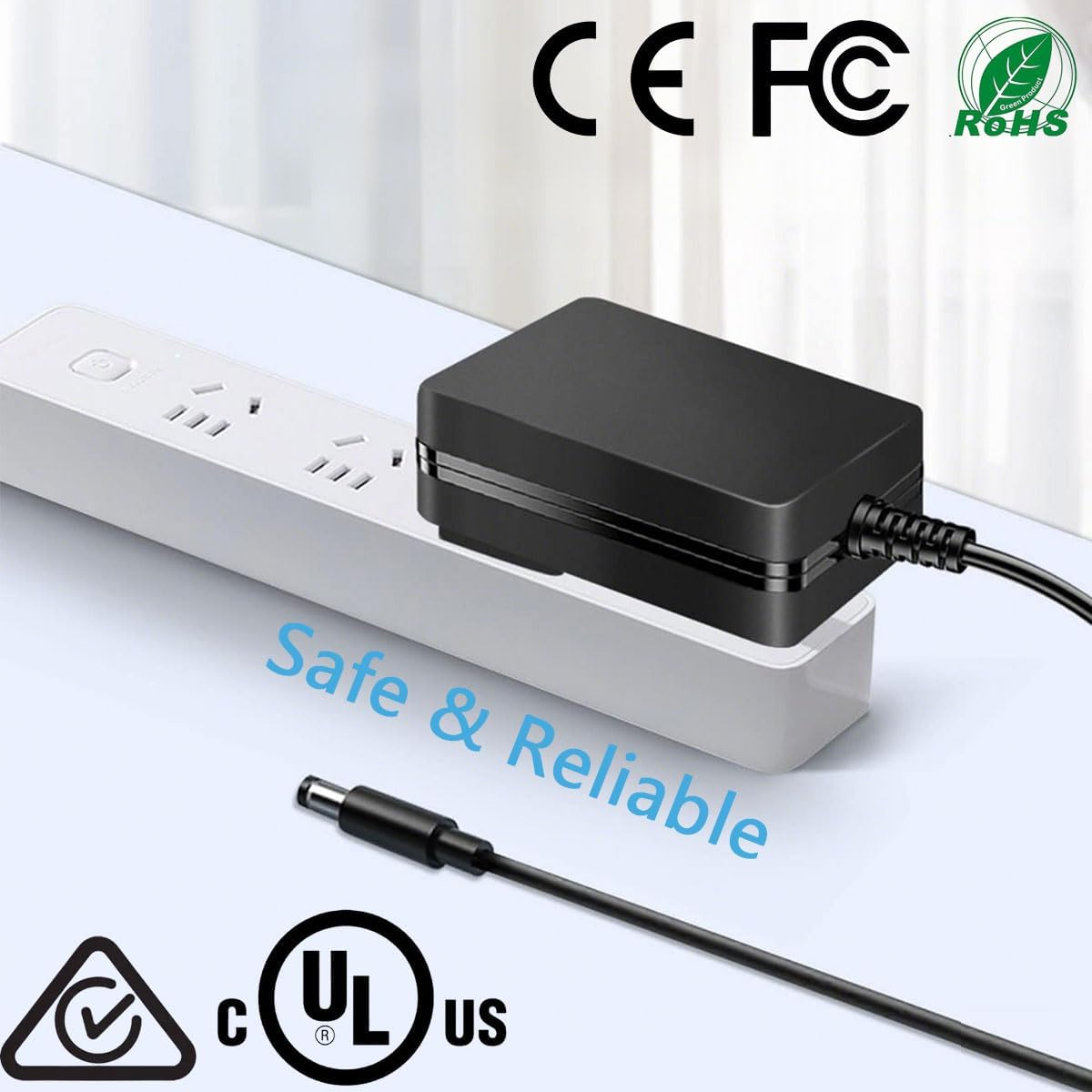 SAA Certified Guitar Pedal Power Supply, AC to DC 9V Power Cord for BOSS Zoom Roland Effects Pedal, Distortion, Casio Keyboard, PSA-120S PW-CT-9V, Center Negative image number 2