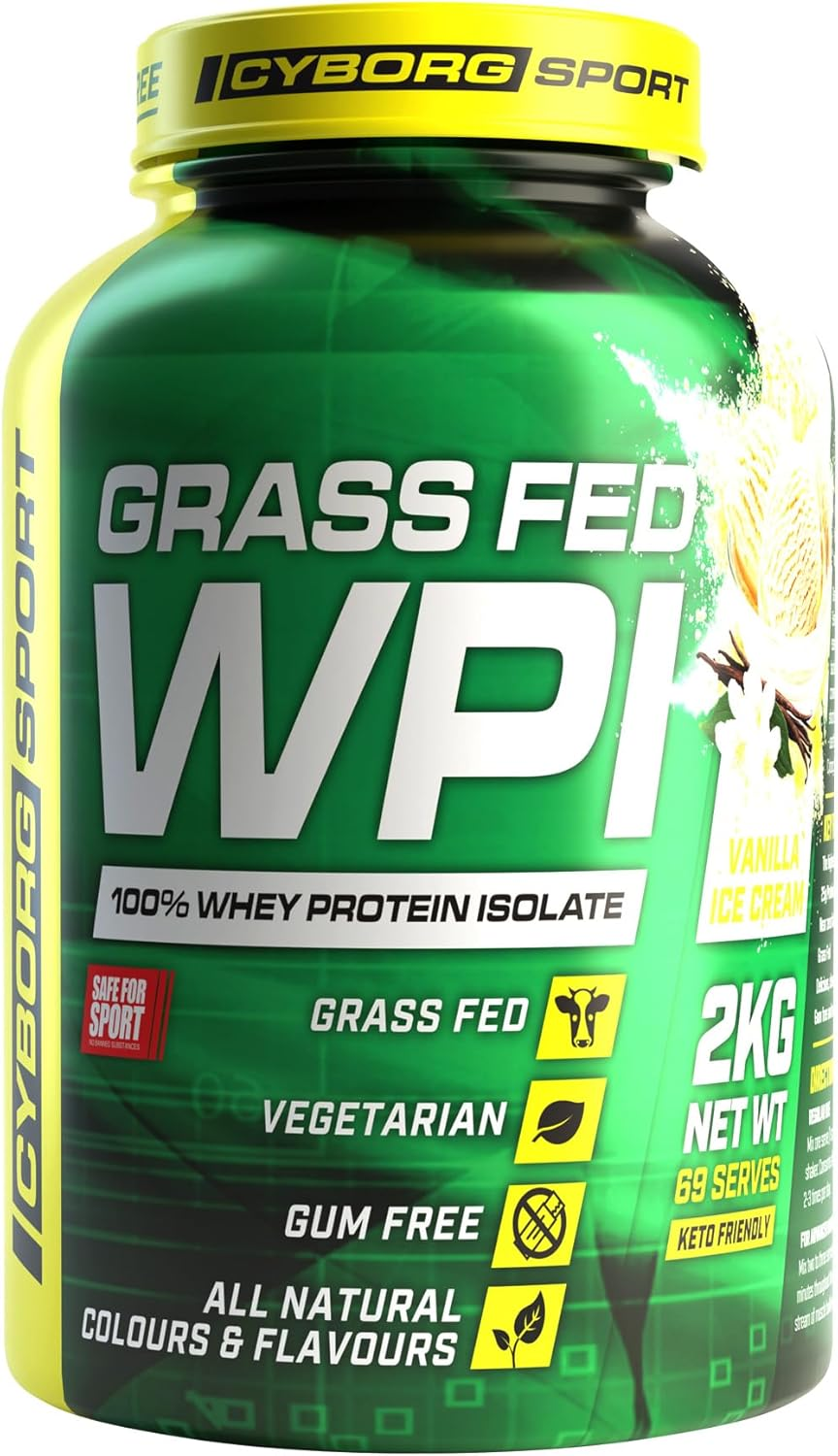 CYBORG SPORT - GRASS FED WPI Choc-Honeycomb 2Kg: 100% Whey Protein Isolate - Vegetarian - Gum Free - All Natural Colours & Flavours - King of Proteins - Essential Amino Acids - Keto Friendly image number 2