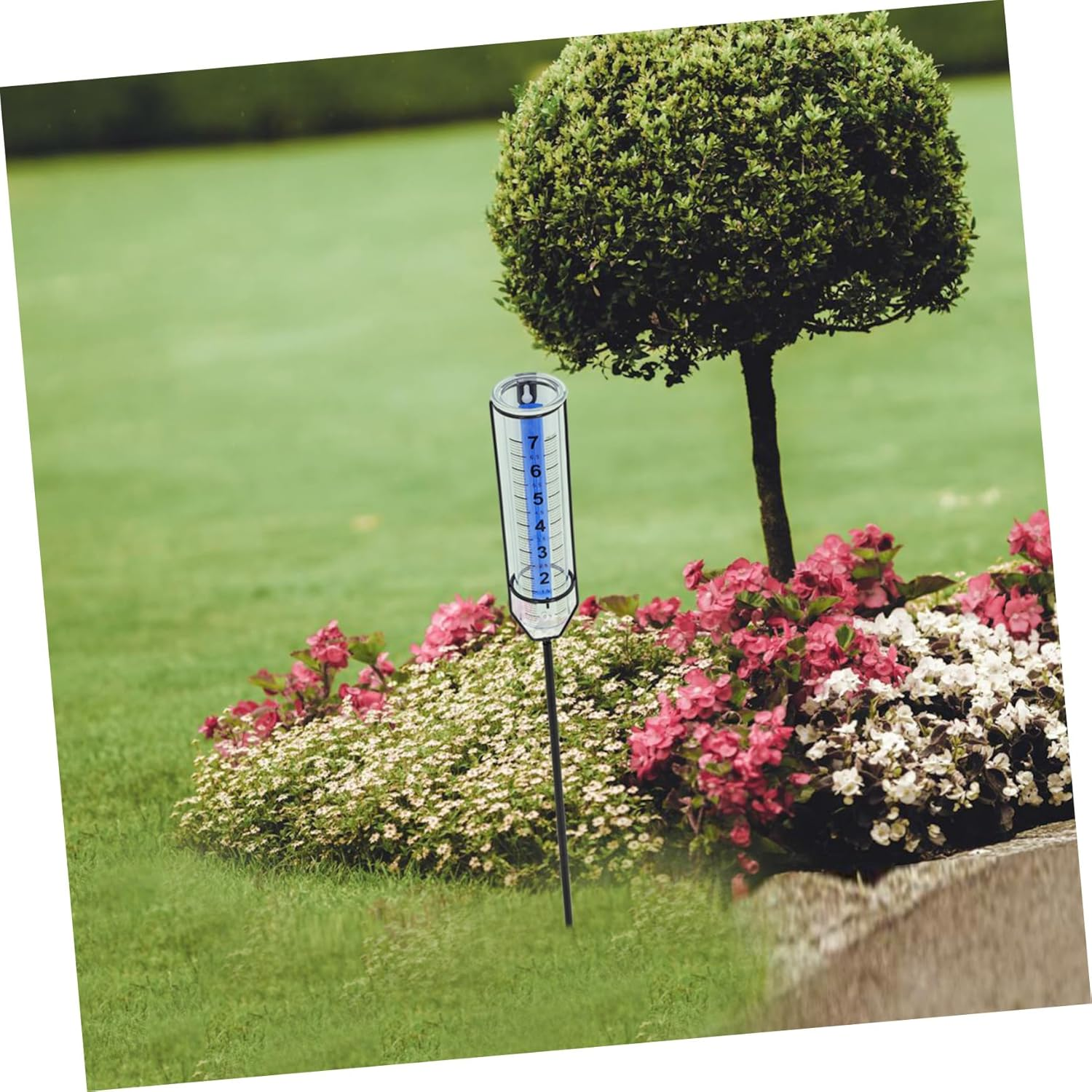 Gadpiparty Rainfall Utensil Cup Outdoor Rain Gauge Large Garden Water Measure Tool Blue Strips Accurate Rain Measure Gauge image number 5