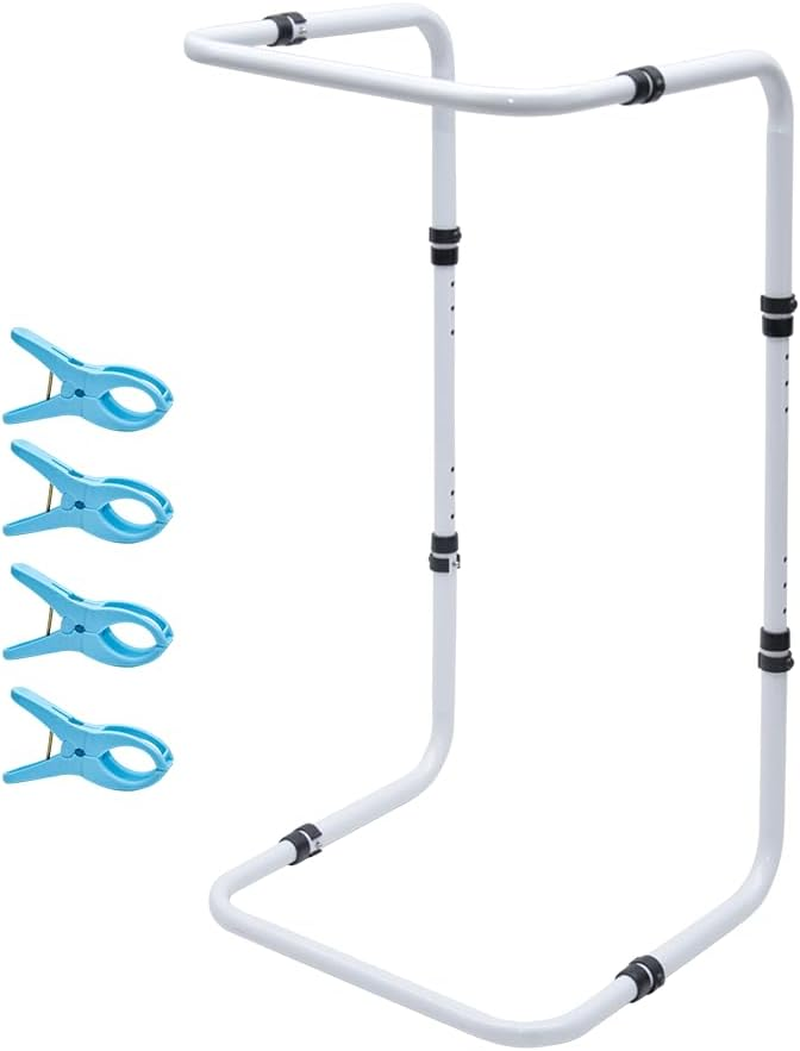 ALSTON Blanket Lifter Bar 65-85Cm Height Adjustable Feet Tent Steel Bed Cradle Max Load 136Kg with 4 Clips for Feet Toes Leg Knee Ankle Post Surgery Recovery image number 6