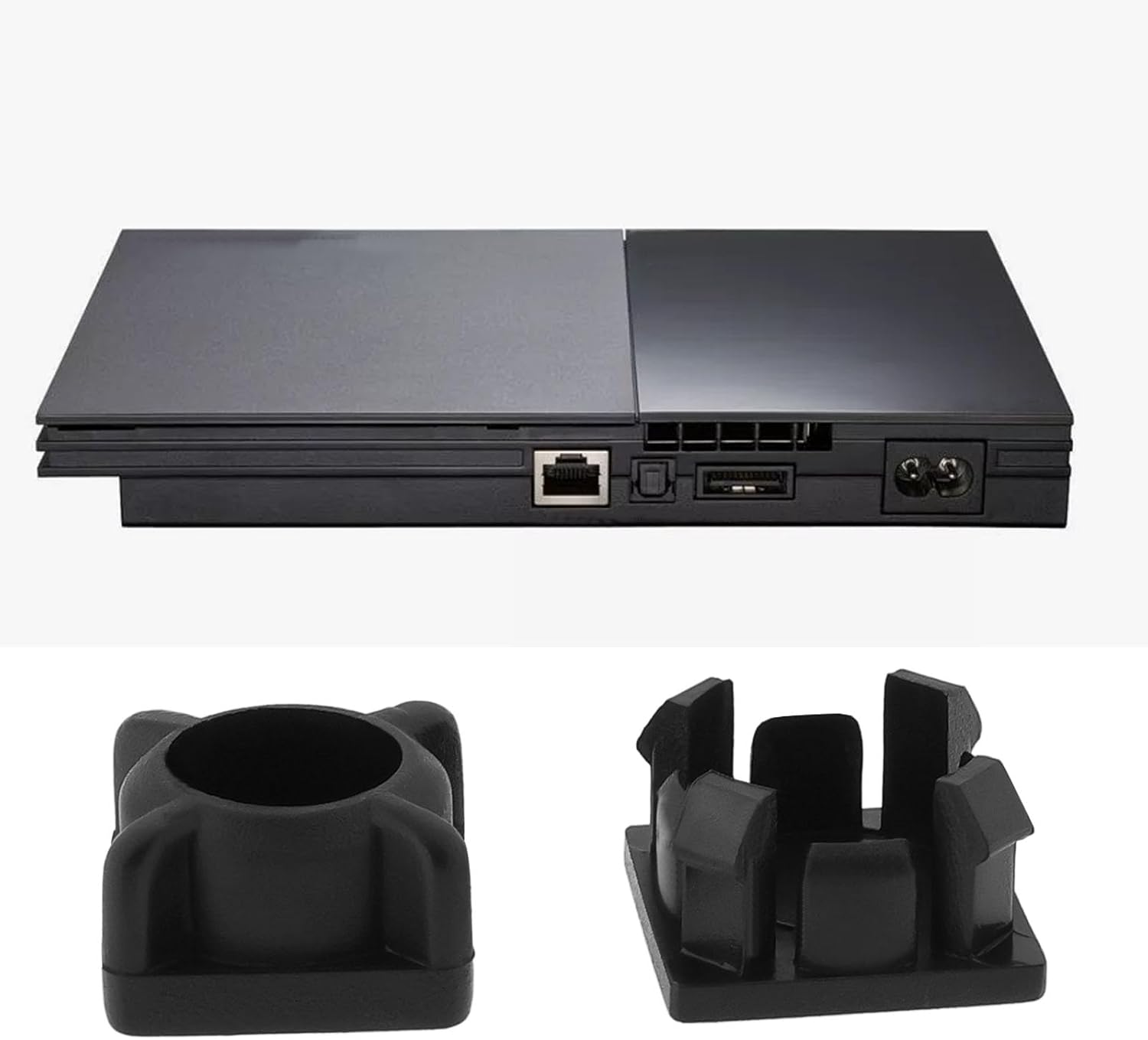 16Pcs Rubber Feet Screw Cover Console Accessories Compatible with Playstation 2 Fat Compatible with PS2 Fat Console System Black image number 3