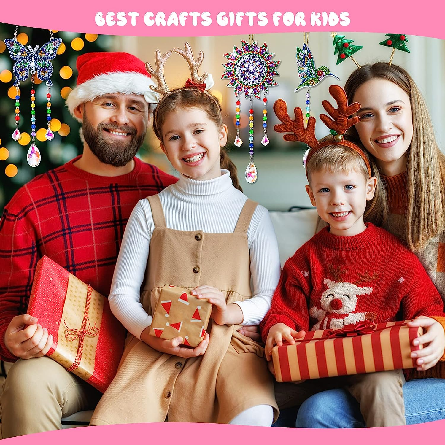 Crafts for Kids Ages 8-12, Birthday Gifts Presents for 6 7 8 9 10 11 Year Old Girls Diamond Painting Kits for Girl Toys Age 5-11 Teen Adults Wind Chimes Crystal Window Suncatcher for Home Garden Decor image number 4