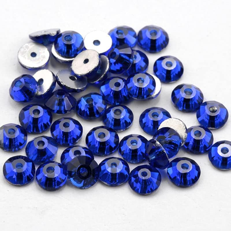 288 Pcs SS20 5Mm Sew on Rhinestones round Crystal Flatback Glass Sewing Rhinestones Glitter Gems with Holes for Crafts Clothes Shoes Dress Garments (02 Crystal AB)