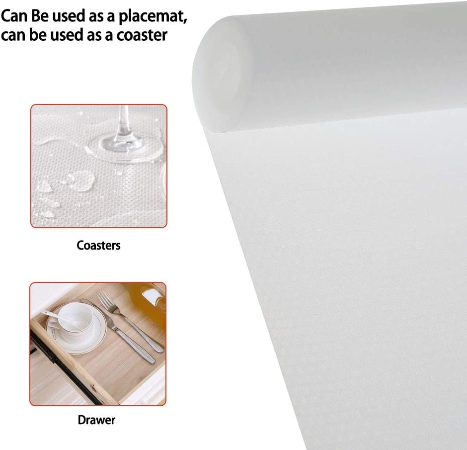 18&times;197In Plastic Shelf Liner Non Adhesive Cabinet Liner Non-Slip Shelf Liner Non-Adhesive Refrigerator Mat Cupboard Pad for Cabinets, Storage, Kitchen,Desks,Deco Shelf Liners-Clear (18&times;197In) image number 3