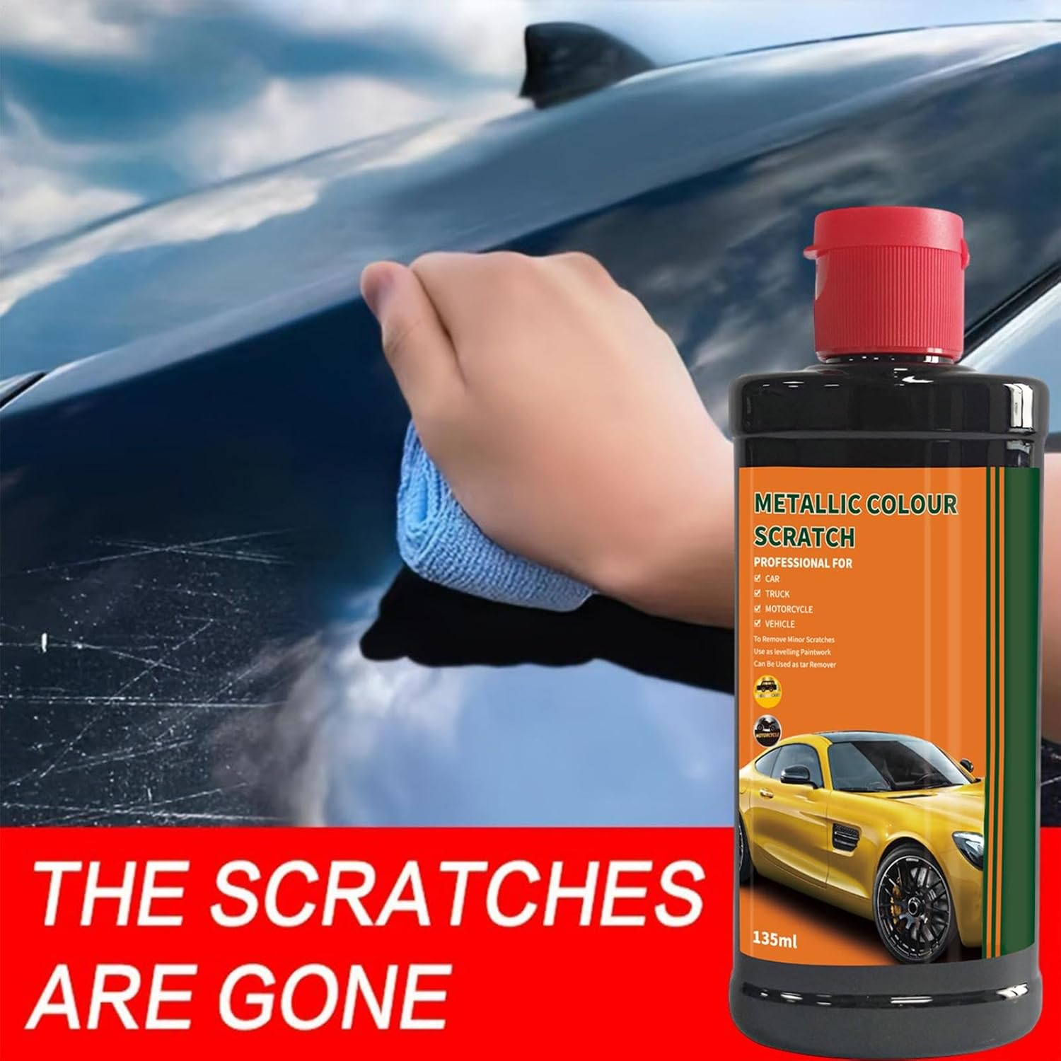 Car Paint Scratch Remover,Auto Paint Polish and Renew - 135G Car Scratch Removal, Scratch Repair Paste Buffing Compound for Car Paint Restorer image number 4
