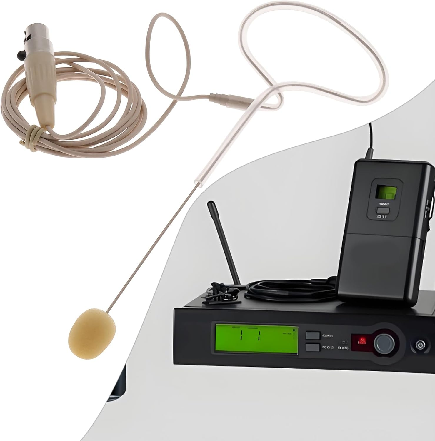 SING F LTD 1Pc Headworn XLR Microphone with 4Pin TA4F Plug Single Earhook Headset Compatible with Shure Wireless Bodypack Transmitter (Beige) image number 1