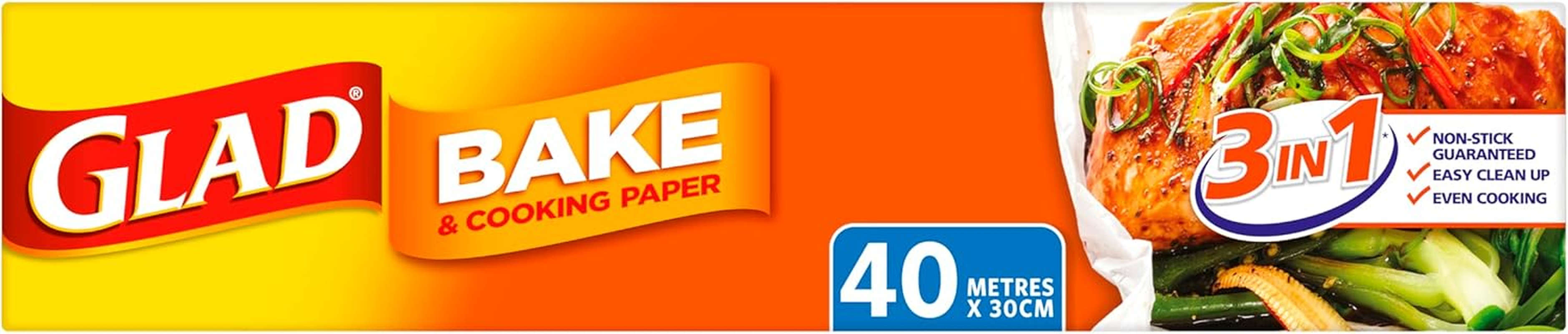 Glad Bake and Cooking Paper, 40 Metre Non-Stick Baking Paper from Glad for Everyday Use, 40M X 30Cm, 1 Count image number 3