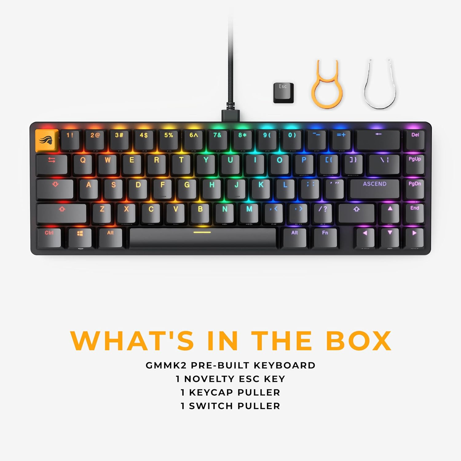 Glorious Gaming Keyboard Mechanical - GMMK 2 - TKL Hot Swappable Mechanical Keyboard, Red Switches, Wired Keyboard, Compact - 65% Percent Keyboard (Black RGB Keyboard) image number 5