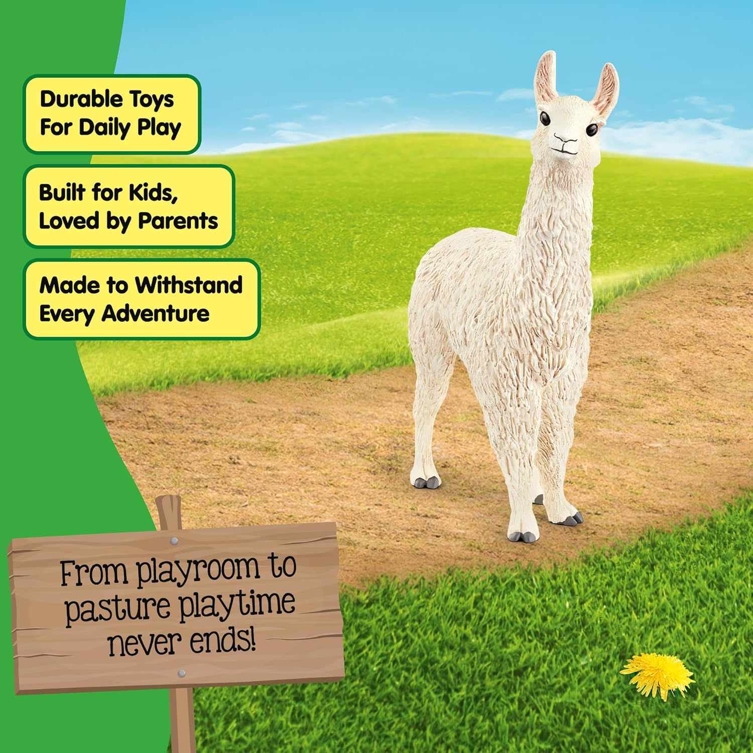 Schleich Farm World, Realistic Farm Animal Toys for Boys and Girls Ages 3 and Above, Llama Toy Figurine