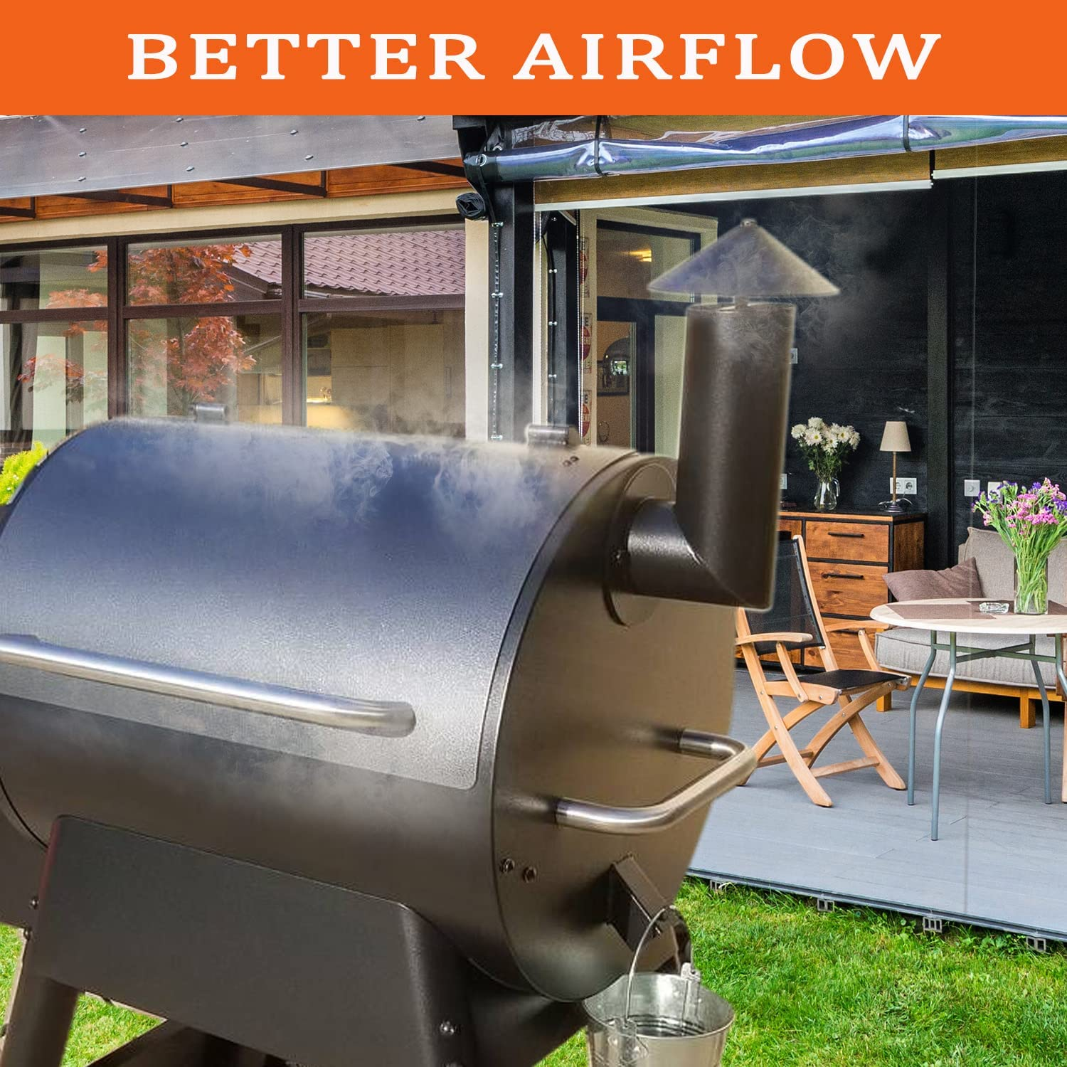 Grill Smoke Stack, Replacement for Pit Boss/Traeger/Camp Chef and Other Pellet Grills Smokestack Chimney image number 1