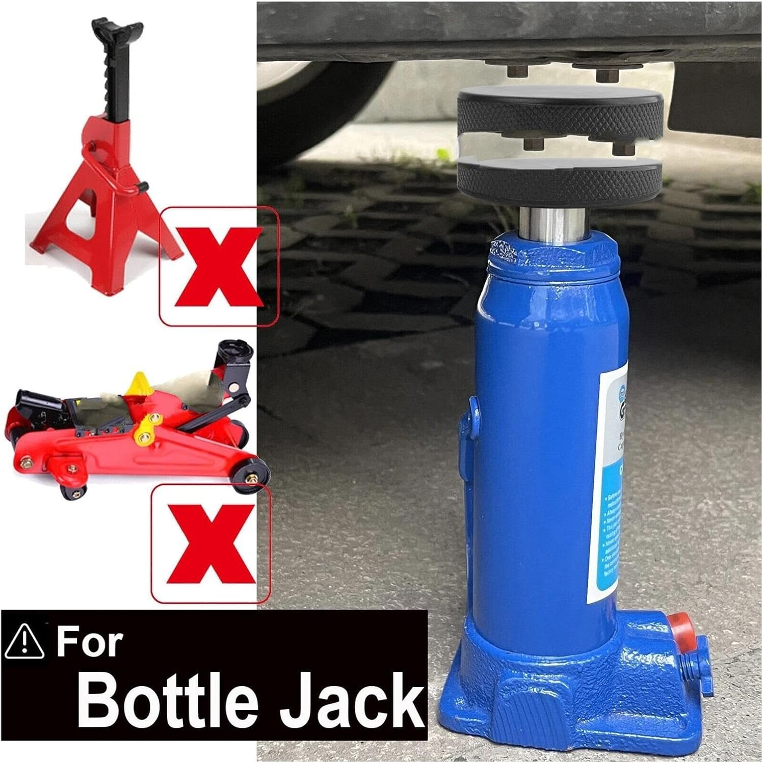 Rubber Bottle Jack Pad Support Point Adapter Jacking Car Removal Repair Tool, for 10 Ton Bottle Jacks, Auto Accessories 60 X 30Mm Car Jack Stand Pad