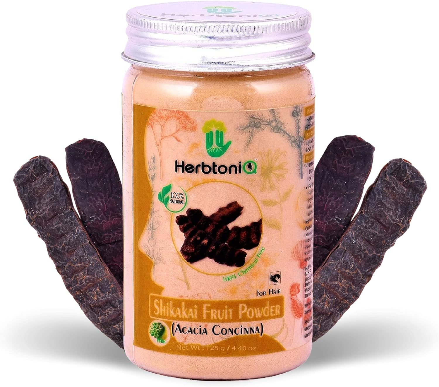 Herbtoniq 100% Natural Shikakai Fruit Powder (Acacia Concinna) 125G for Hair Pack (125 G) image number 3
