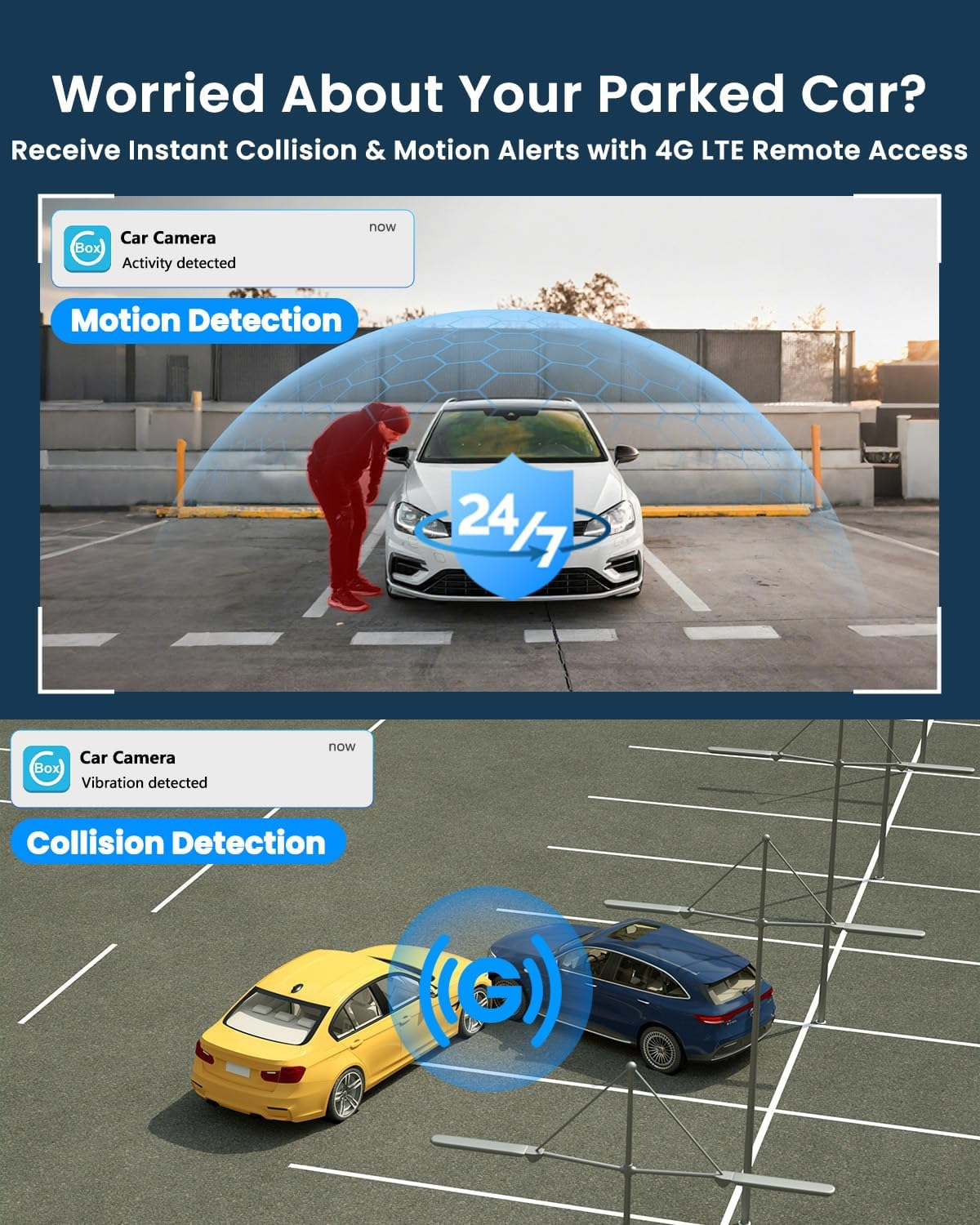 Dash Cam, UCOCARE 4G LTE Dash Cam Front and Cabin with SIM Card, 4G Car Camera No Wifi, 24/7 Live View, Two-Way Talk, 170&deg; Wide Angle, AI Radar Movement/Collision Detection Alert, 64GB Card Included