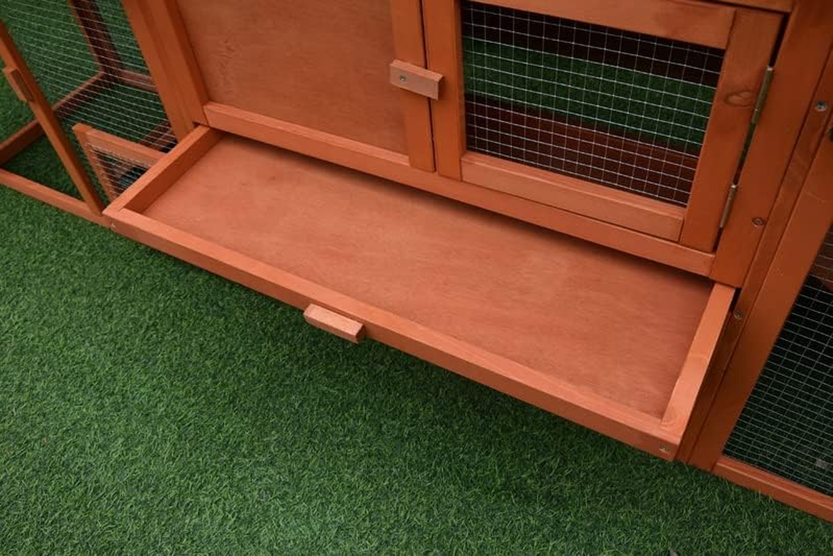 Pawhub Double Run Wooden Chicken Coop Rabbit Hutch Bunny Cage image number 4