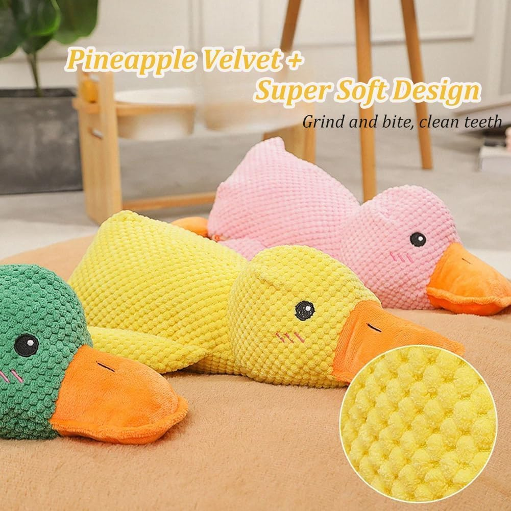 The Mellow Dog Calming Duck Dog Toy,Zentric Quack-Quack Duck Dog Toy,Quacking Duck Toy,Cute No Stuffing Duck with Soft Squeaker,Durable Squeaky Dog Toys (Pink+Yollow,One Size) image number 2