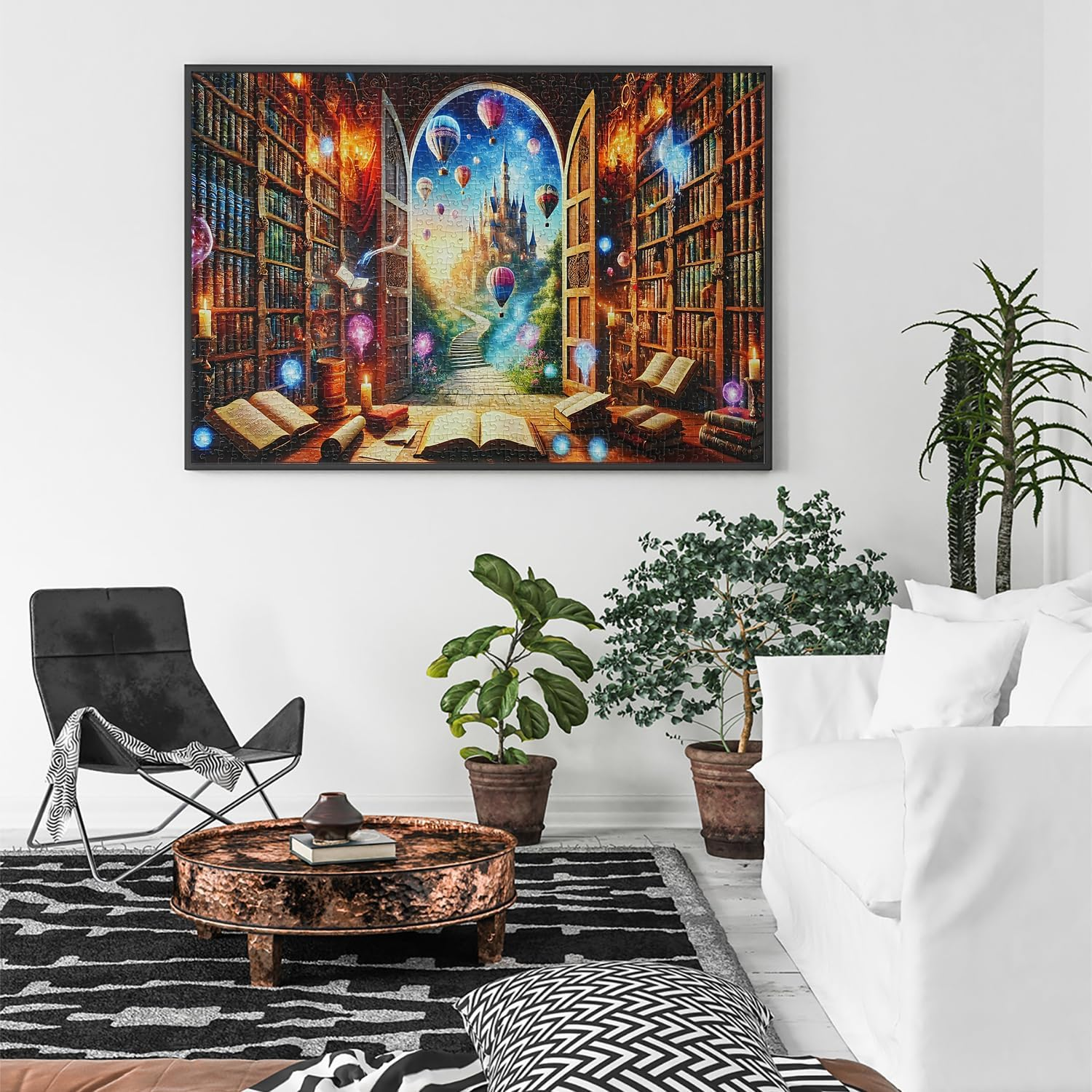 Jigsaw Puzzles for Adults 1000 Pieces Impossible Hard Difficult Challenging Puzzles for Adults Teens 1000Pc Puzzle Magical Castle Bookshelf Stories Jigsaw Puzzle 1000 Pieces 28 X 20 Inch image number 3