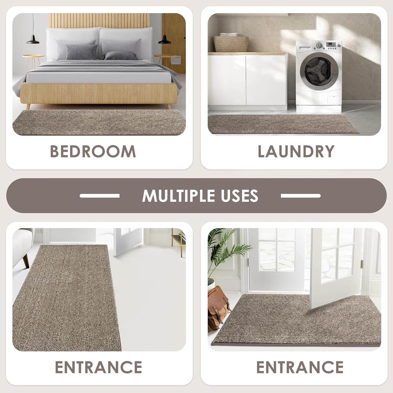 FCSDETAIL Dirt Trapper Indoor Door Mat 80 X 120 Cm, Machine Washable Entrance Rug, Dog Doormat, Non-Slip inside Floor Mat for Entryway, Muddy Shoes & Paws