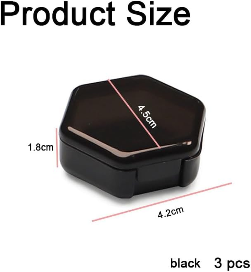 3 Packs Small Pill Organizer, Travel Pill Container Mini Pocket Pill Organizer Daily Single Pill Containers Portable Medicine Holder for Purse Vitamin Fish Oil Supplements (Black) image number 3