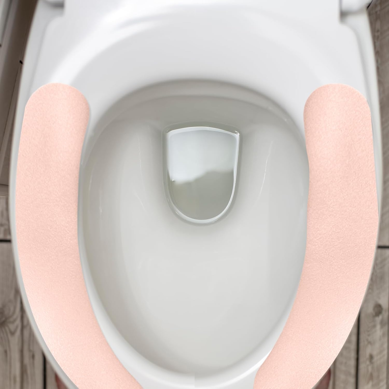 TEAONE Toilet Cover Pads, 2 Pairs Sticky Toilet Lid Cover for Toilet Rings of Different Shapes (Blue, Pink) image number 2