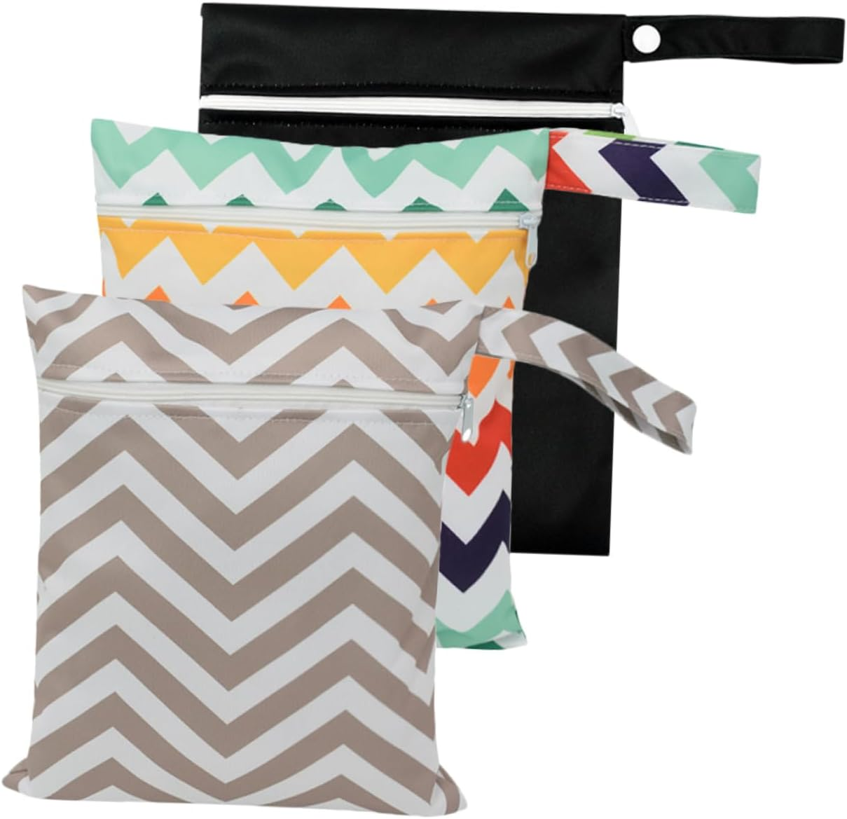 3Pcs Portable Diaper Bag Reusable Zipper Pouches for Boy Girl Supplies Convenient Storage for Wet Dry Diapers for Outdoor Travel Organizing image number 5