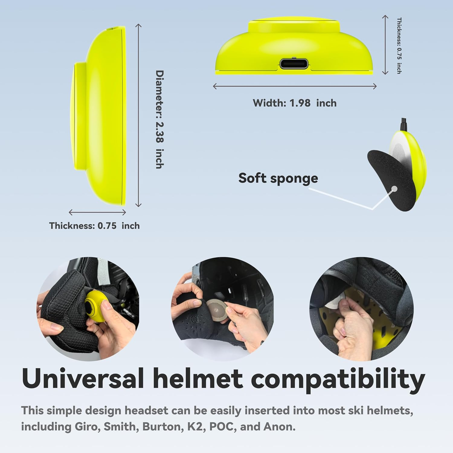 ASIEVIE Sports Ski Helmets Headphones, Wireless Bluetooth Helmet HD Speakers with Built-In Mic - Chips 5.3, Glove Friendly Controls, Compatible Any Audio Ready for Skiing & Snowboarding image number 5