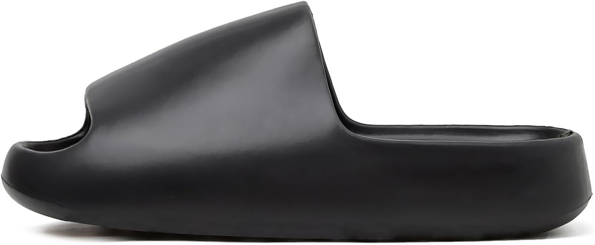 Cloud Slides for Women and Men, Comfort Platform Lightweight Slippers Slides, Unisex Foam Shower House Slippers, Summer Open Toe Sandals for Indoor and Outdoor, Black, 9.5 Women/8.5 Men image number 4