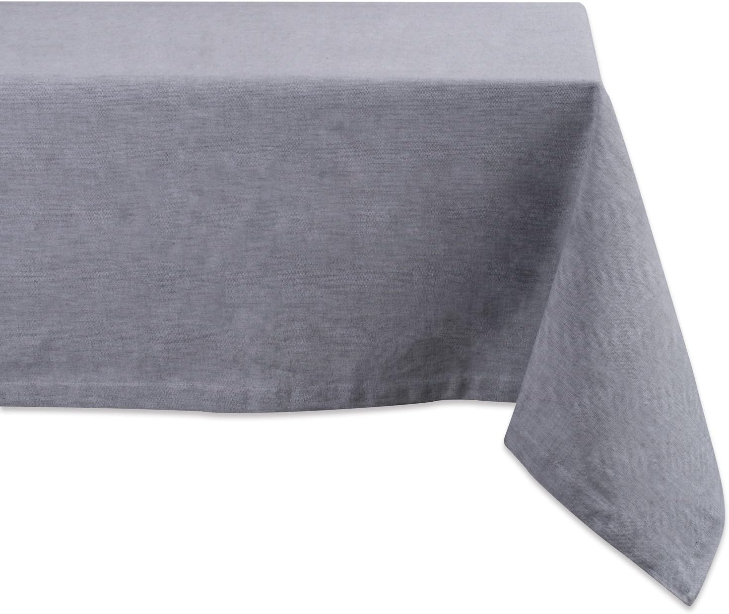 DII 100% Cotton, Machine Washable, Everyday Chambray Kitchen Tablecloth for Dinner Parties, Summer & Outdoor Picnics - 70" round Seats 4 to 6 People, Chambray Natural