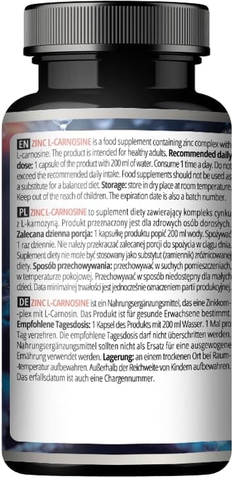 Zinc L-Carnosine 37.5 Mg per Capsule - 90 Vegan Capsules - 3 Months Supply - for Skin, Hair & Nail Health - Supplement by Apollo'S Hegemony image number 1