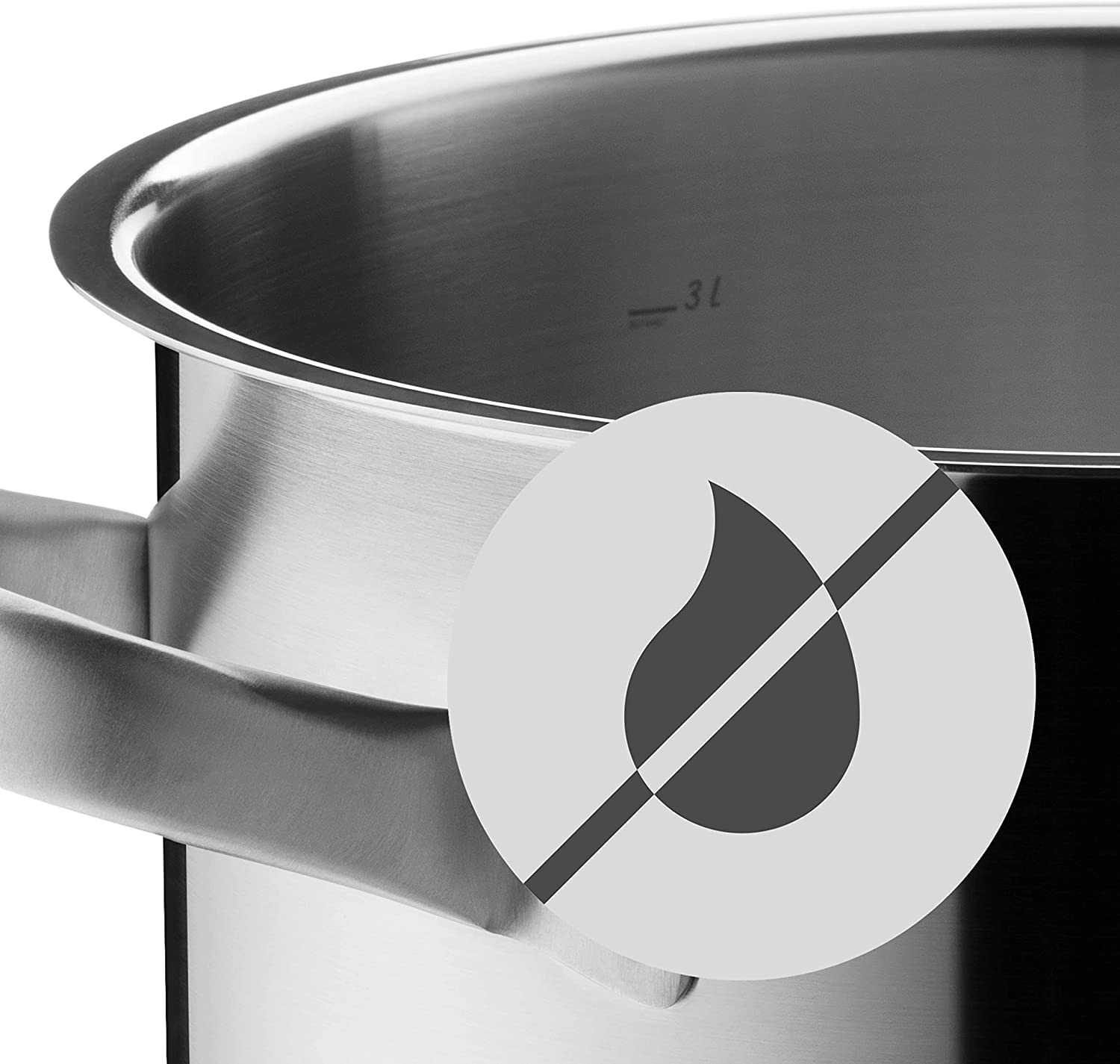 WMF Cookware &Oslash; 20 Cm Approx. 2,5L Gourmet plus inside Scaling Vapor Hole Made in Germany Hollow Side Handles Metal Lid Cromargan Stainless Steel Suitable for All Stove Tops Including Induction