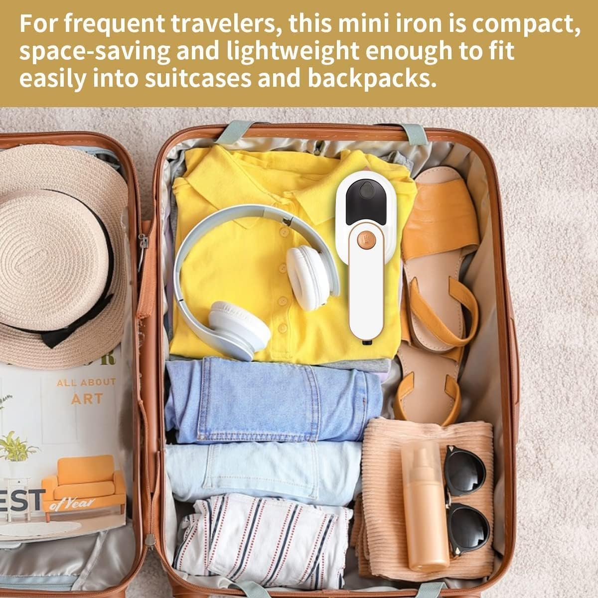 Portable Steam Iron - 2025 New Travel Mini Steam, Portable Micro Small Dry & Wet Ironing Machine, Mini Steamer for Clothes Travel Size, Foldable Handheld Iron and Steamer All in One (White) image number 1