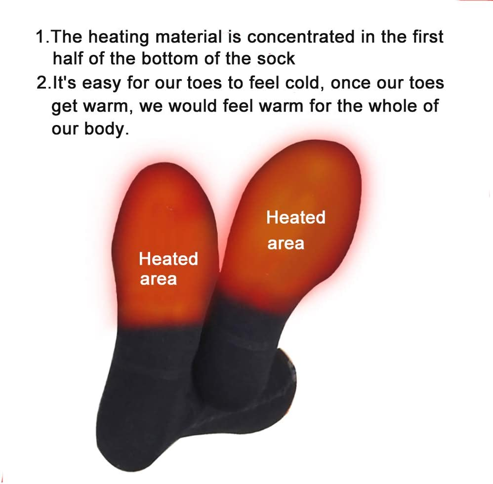 Rechargeabel Electric Heated Socks for Men and Women, Riding Motorcycle and Bicycle Camping Hiking Fishing Skiing in Cold Winter Thermal Socks Warm Foot image number 6