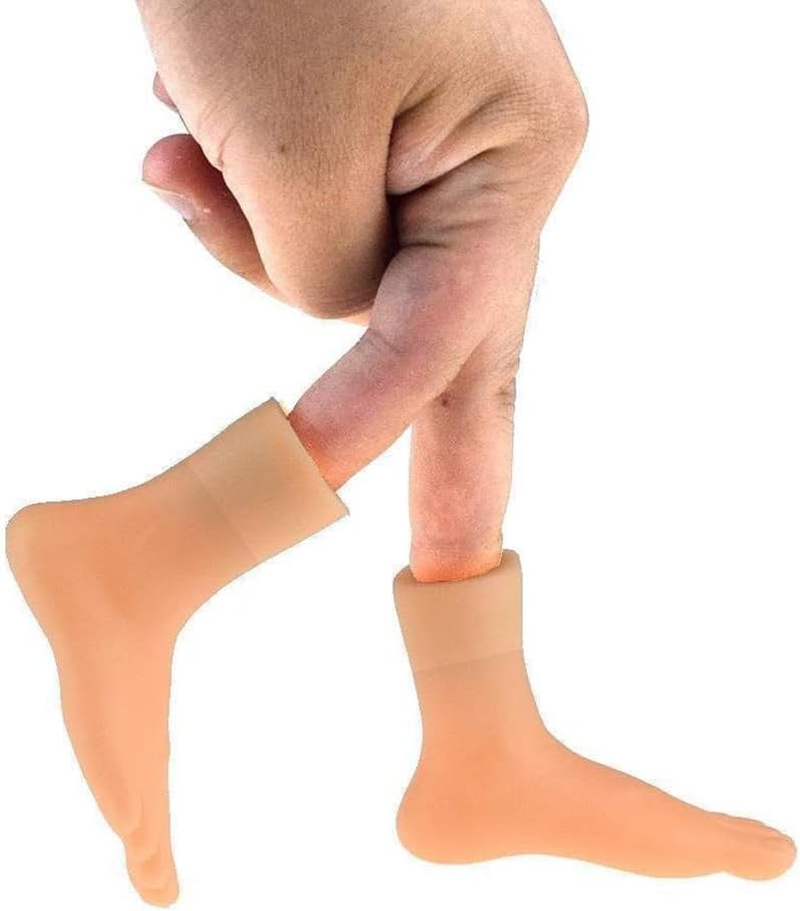 Gadpiparty 6 Pairs of Finger Feet Puppet Set - Rubber Left and Right Small Mini Puppets for Adults and Kids - Fun Little Fingers