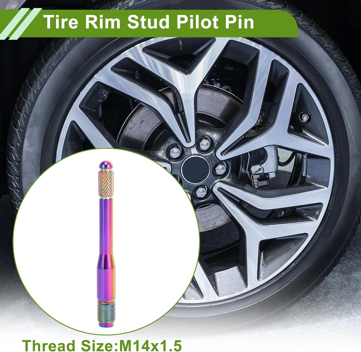 HOPESPANNER Universal M14 X 1.5 Wheel Alignment Pin Durable 120 Mm Rim Pin Pilot Pen Tyre Change Aid Tool Made of Stainless Steel Pack of 1 image number 1