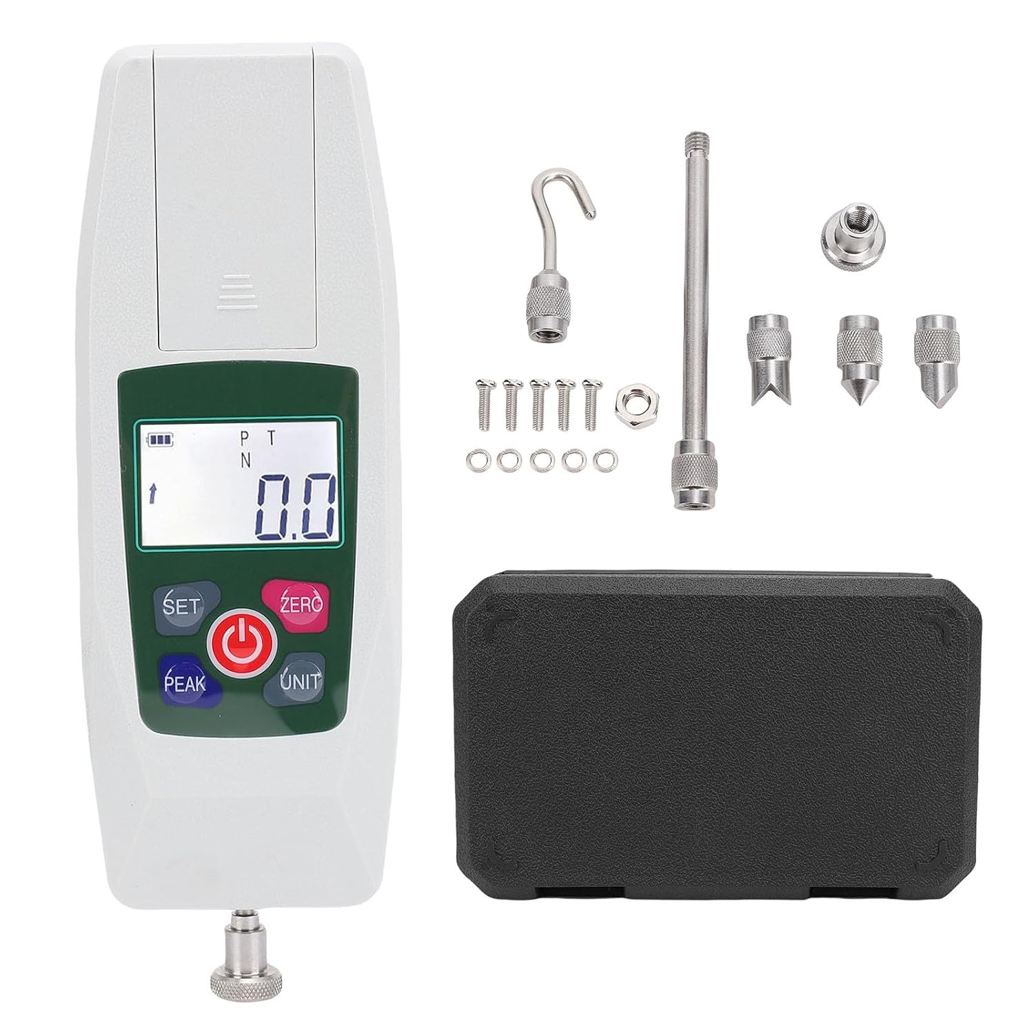 Sorandy Digital Force Gauges, Portable Push Pull Meter with Real Time//First Modes and LCD Backlit, for Tension & Compression Testing, 100N/10Kg/22Lbf/360Oz image number 4