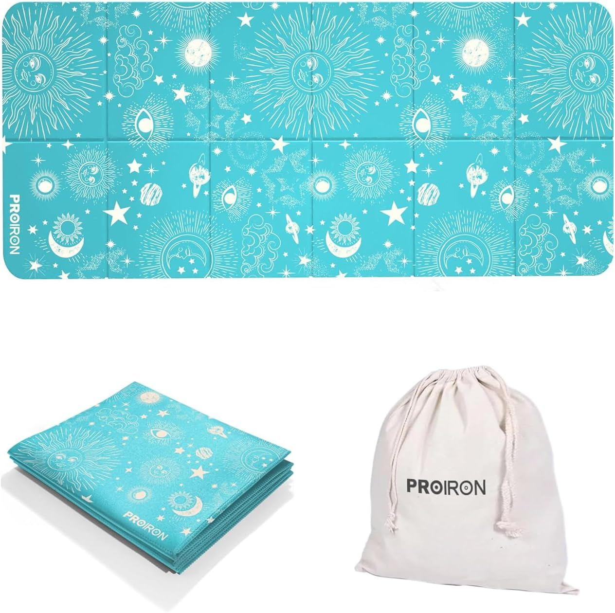 PROIRON Foldable Yoga Mat - Travel Folding Yoga Mat Lightweight, Anti-Slip,And Easy to Carry to Class Beach Park Tear Resistant Travel Picnics 2Mm/4Mm
