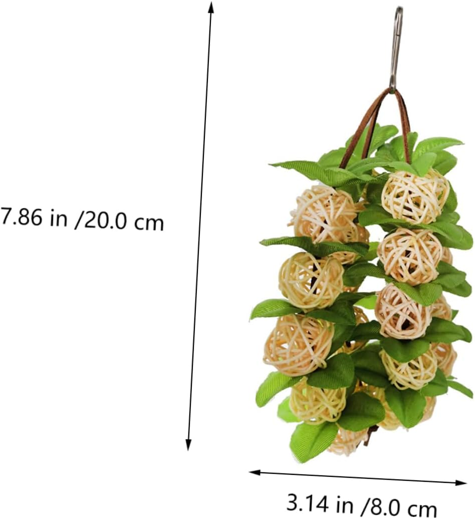 Ipetboom Toys for Birds Hanging Rattan Ball Bird Bird Plaything Pet Chewing Supplies image number 3