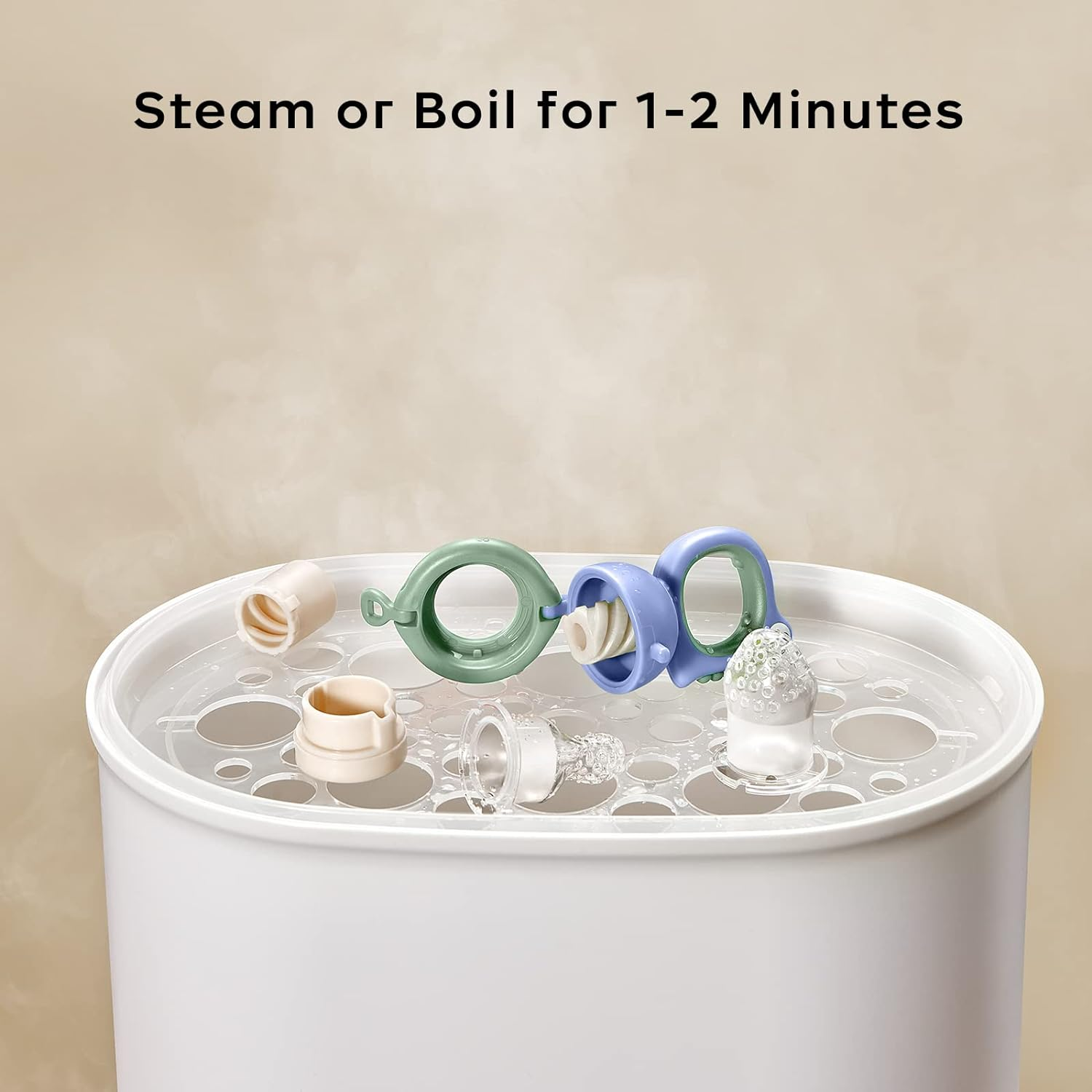 Bc Babycare Baby Food Feeder Pacifiers, Two Size Baby Fruit Pacifier Feeder 2 Pack for Different Month Age Baby,Silicone Food Grade Infant Teether Training Massaging Toy Could Rotate to Squeeze (Green) image number 1