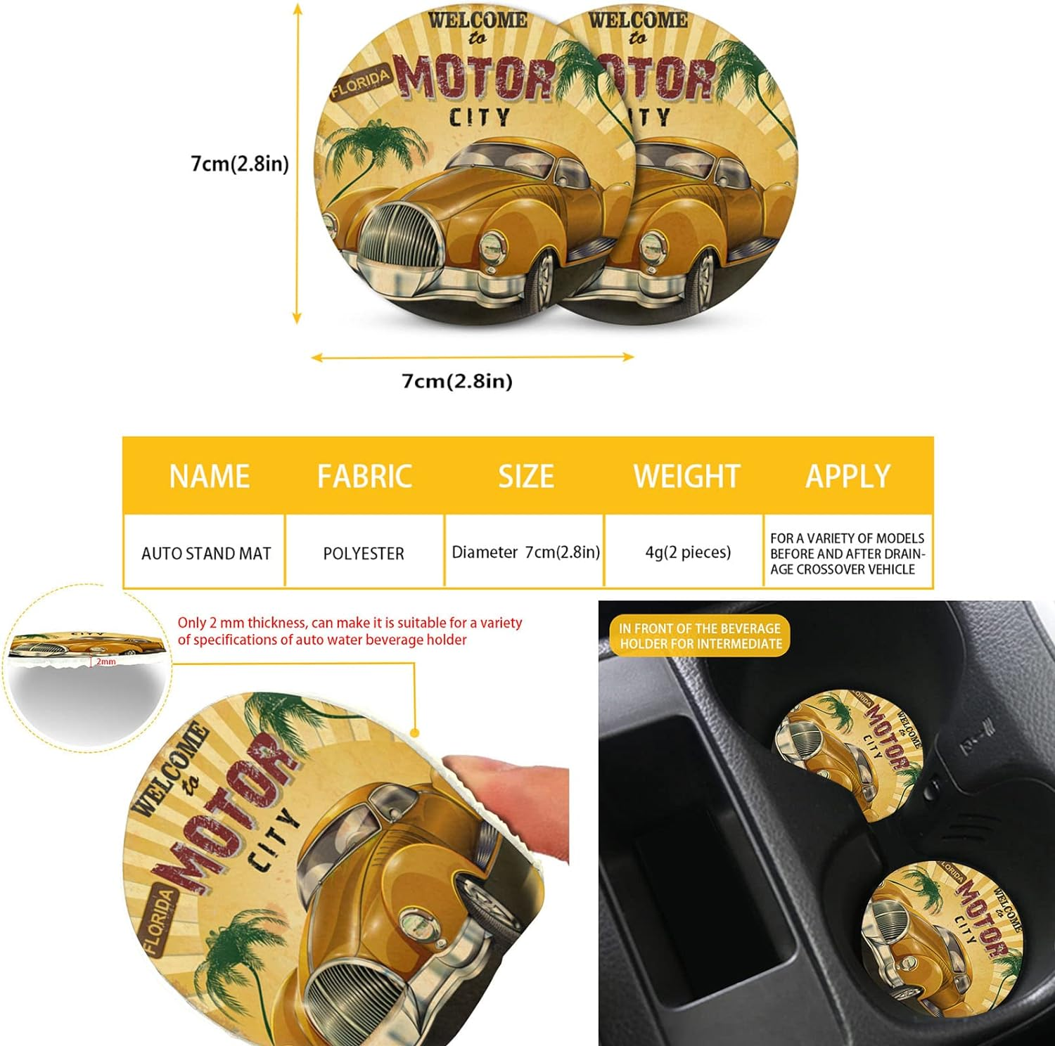 KEIAHUAN Purple Dragon Car Seat Cover Set with Car Headrest Covers for Women Steering Wheel Cover Cup Coaster Handbrake Cover + Gear Shift Knob Cover for SUV Truck Vans Sedans - Galaxy Wolf image number 2