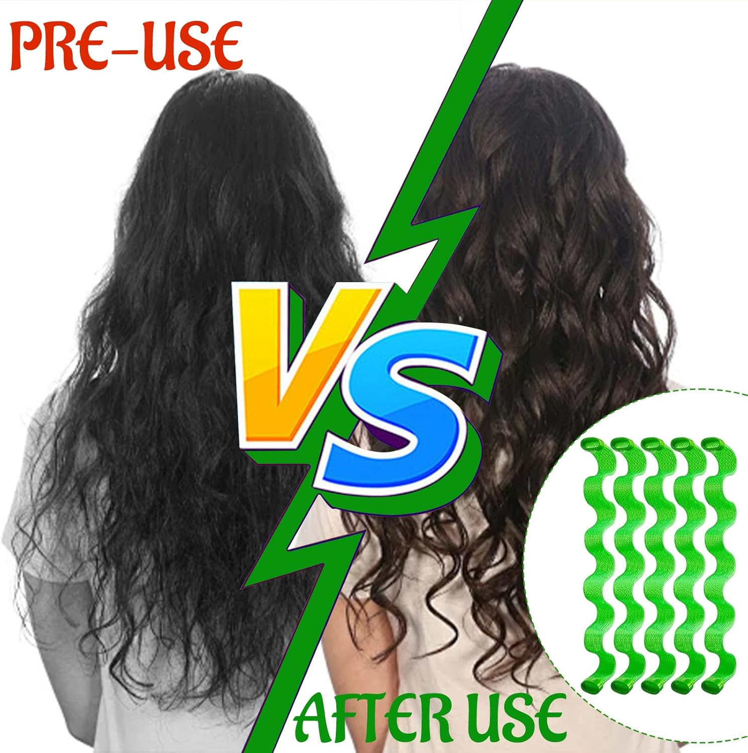 SZSMW 36 Hair Rollers - Waves - Curlers Long Hair - Suitable for Anyone Who Want to Create Their Own Wavy Hairstyles, Suitable for All Hair Types (30 Cm, with 2 Styling Hooks) image number 4