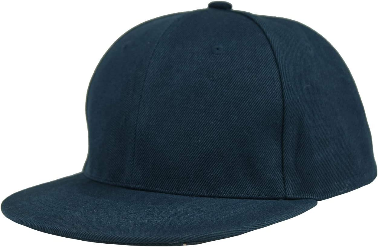 FREEBIRD99 Flat Bill Brim Hip Hop Cap Ajustable Snapback Hat(Dark Blue)