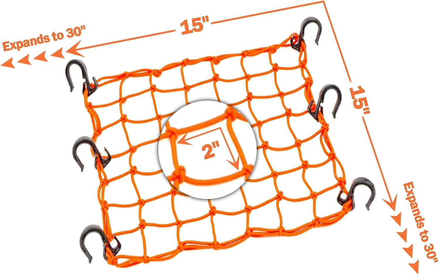 Motorcycle Cargo Net - Orange, 1 Pack image number 6