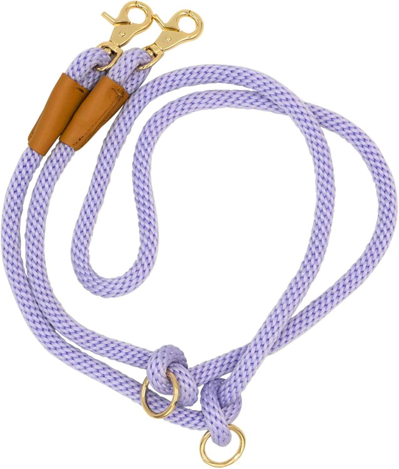 7FT Multifunctional Rope Dog Leash,Hands Free Dog Leash, Crossbody Rope Leash, Adjustable Long Leash for 2 Dogs (7Ft*12Mm, Lanvender) image number 4