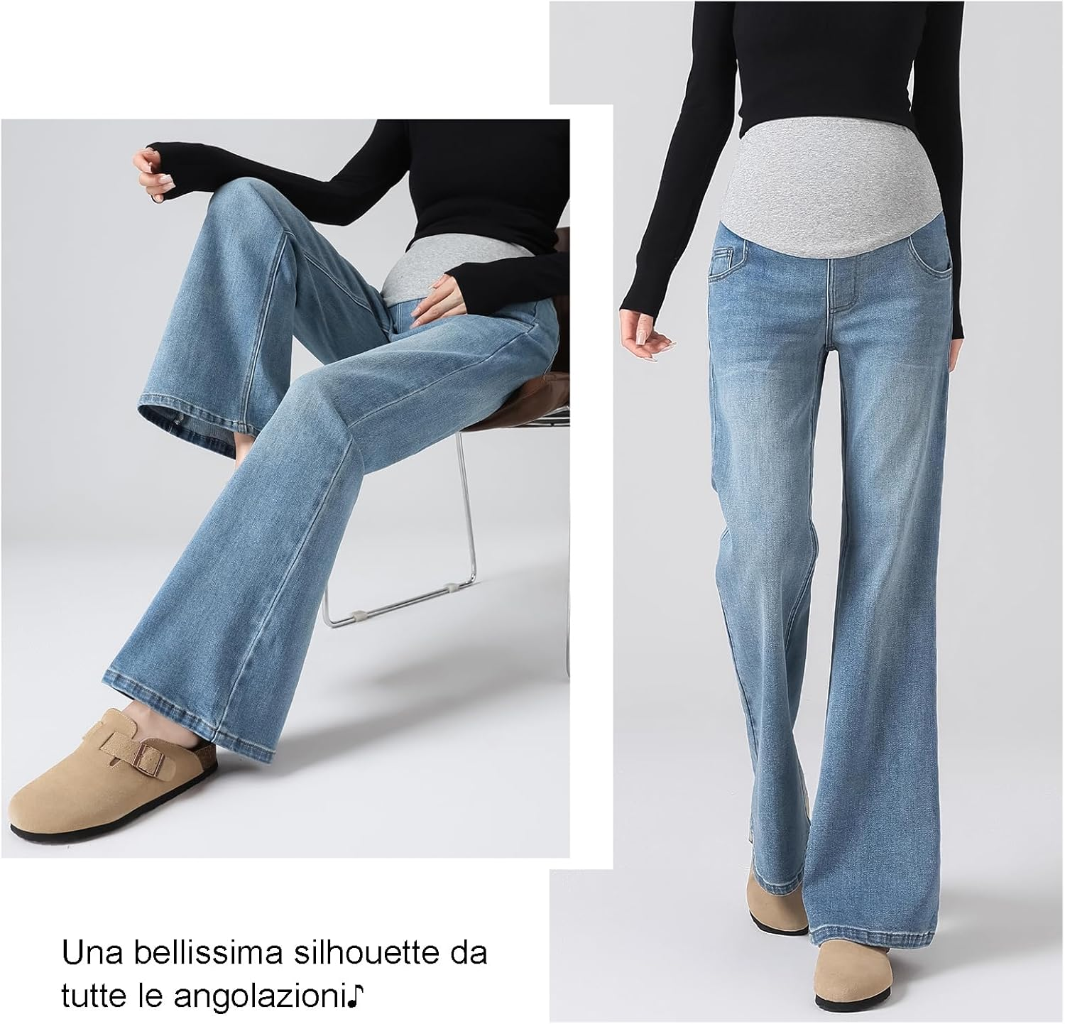 Maternity Jeans with Adjustable Waist - Life Comfort plus Size for Women under 170 Cm Utility Pockets image number 4