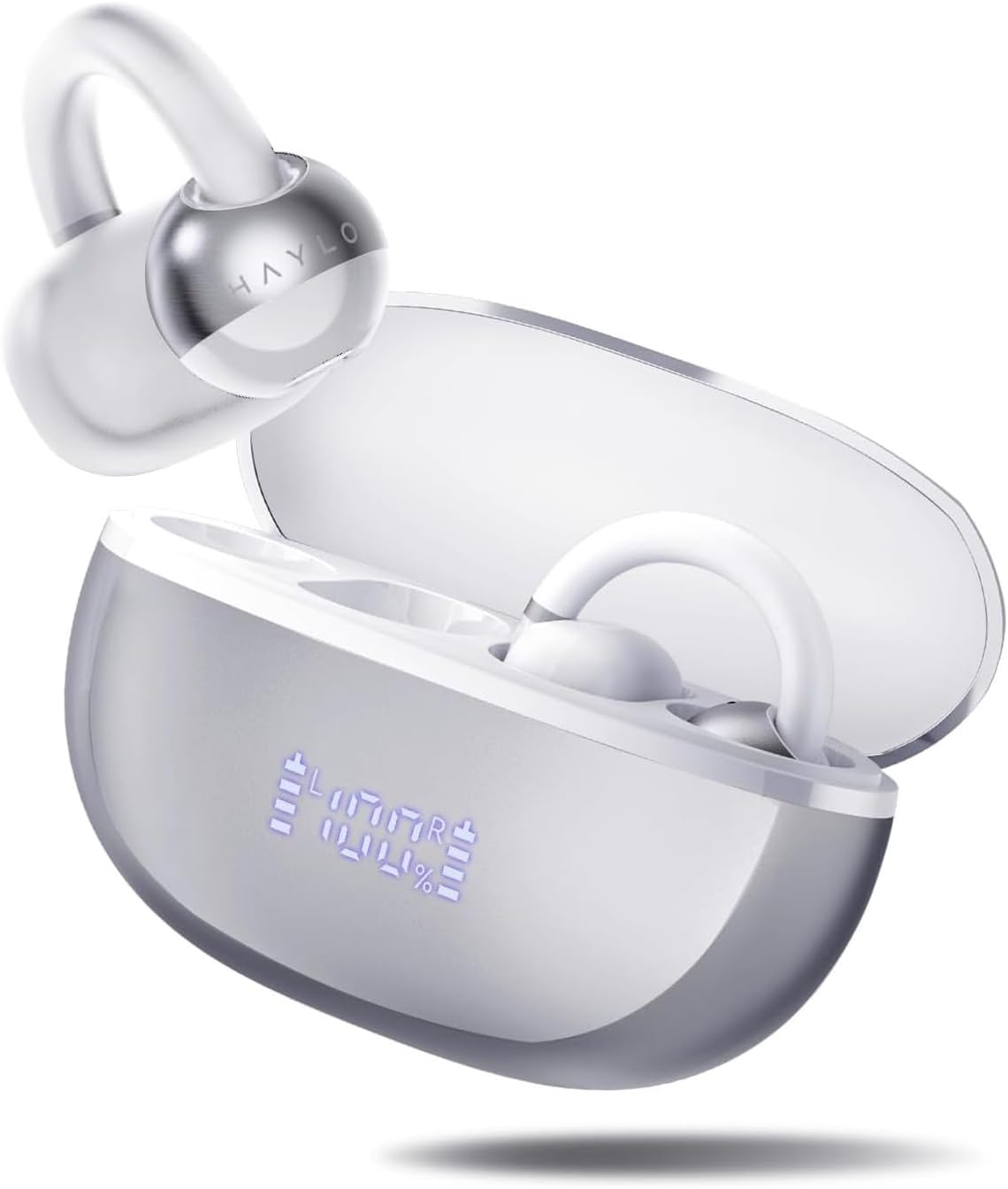 Haylou Airfree Wireless Earphones, Hi-Fi Three-Dimensional Sound, Multi-Point Connection, up to 22 Hours Playback, Sound Leakage Prevention, Battery Level Display, LED Display, Bluetooth 5.4, Purple