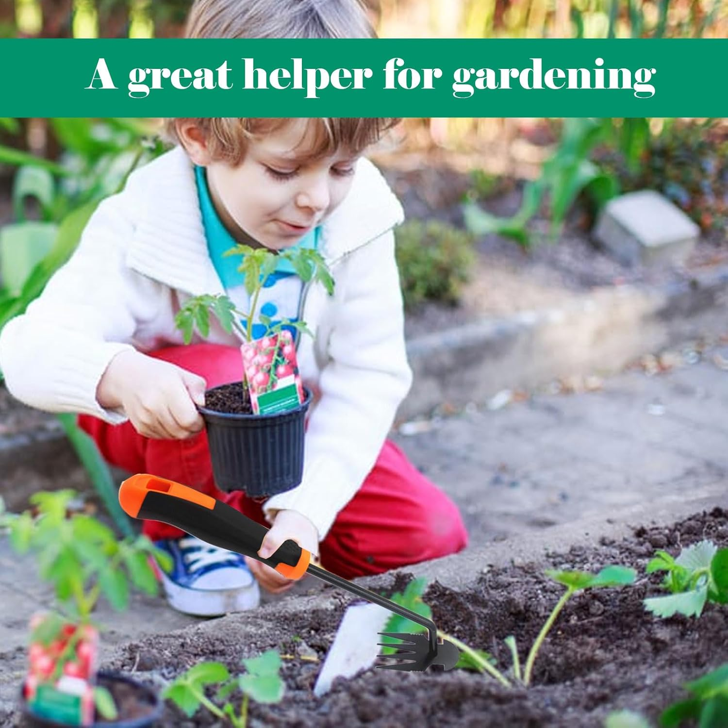 Gardening Hand Weed Remover, Manual Weed Remover Device, Stainless Steel, Joint Scraper with Handle, Garden Tool, Weed Remover, Garden Tool for Digging, Weeding, Transplanting Soil Loosening image number 2